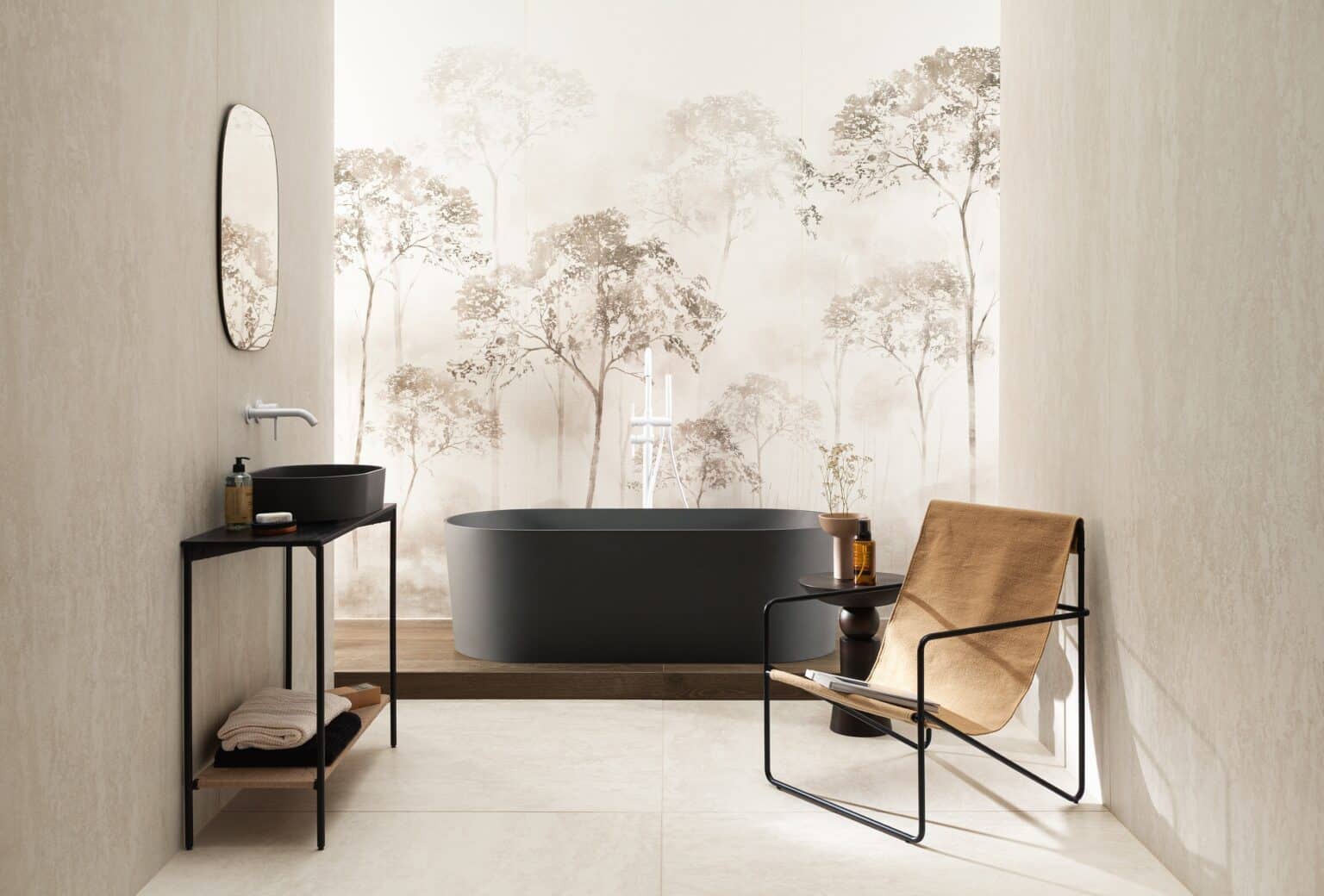 Tubądzin: płytki w stylu japandi z kolekcji Travertigo