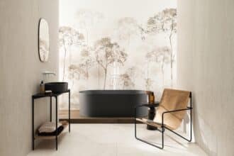 Tubądzin: płytki w stylu japandi z kolekcji Travertigo