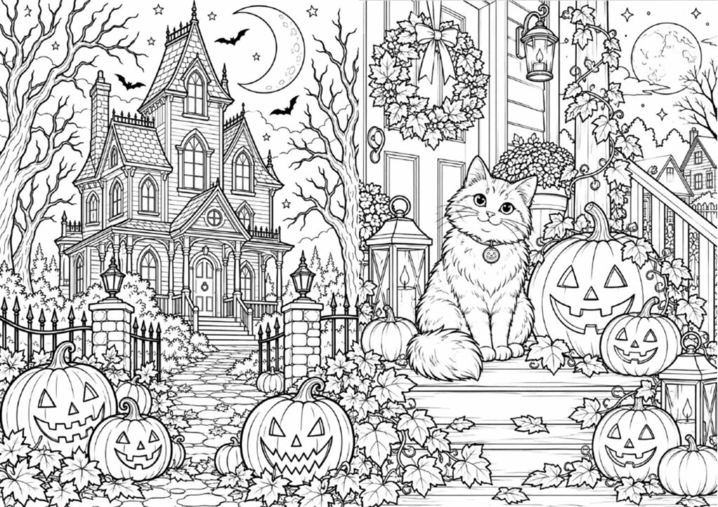 Kolorowanki Halloween dla dorosłych